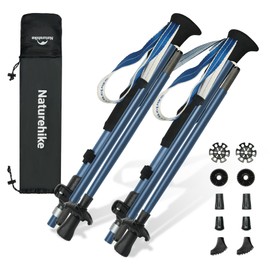 Naturehike Collapsible Hiking & Trekking Poles, 2 PC Adjustable Lightweight Aircraft Aluminum Trekking Poles