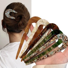 U字型 簪 かんざし ヘアアクセサリー べっこう柄 盛り髪 お団子 簡単 夜会巻き 髪飾り おしゃれ シンプル ヘアアクセサリー 成人式 結婚式 パーティー 披露宴 二次会 普段使い ヘアアレンジ レディース （5本セット）