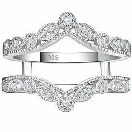 SHELOVES Vintage Style Ring Enhancers for Engagement Ring Adjustable Wedding Bands 925 Sterling Silver 8