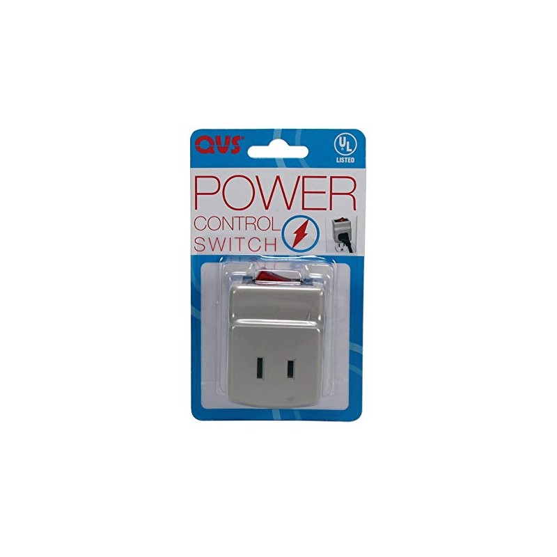QVS PA-1P Single-Port Power Adaptor with Lighted On/Off Switch, Off-White