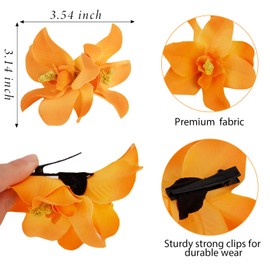 ACO-UINT 8Pcs Hawaiian Flower Hair Clips for Women - Artificial Hibiscus Flower Hairpin Tropical Hair Accessories for Beach Seaside Summer Vacation