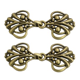 yyangz Shawl Clip 4 Pairs Antique Bronze Cape or Cloak Clasp Fasteners Sew On Hooks and Eyes Cardigan Clip