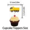 Cupcake Topper for Engineering Construction Vehicles Theme Party Favors Decorations
