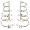 Sterling Silver Cartilage Hoop Earrings w/Beads Non Pierced 5-band Graduated