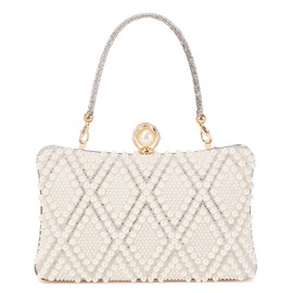 Women's Evening Handbags Pearl Clutch Purse Beaded bag Bridal Clutch wedding Purse