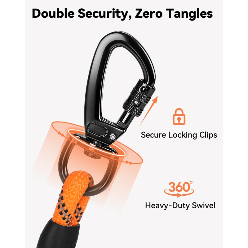 Joytale Long Leash for Dog with Removable Padded Handle, Heavy