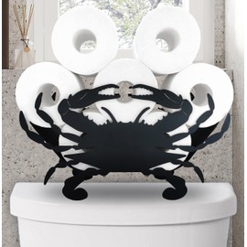 Metal Animals Paper Holders,Funny Black Crab Storage Paper Holders Stand for Indoor Bathrooms Kitchen,Novelty Wall Mounted Toilet Rolls Tissue Paper Storage Fit 8 Rolls,Practical and Convenient