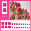 Hot Pink Press on Toenails Short Square False Toenails with
