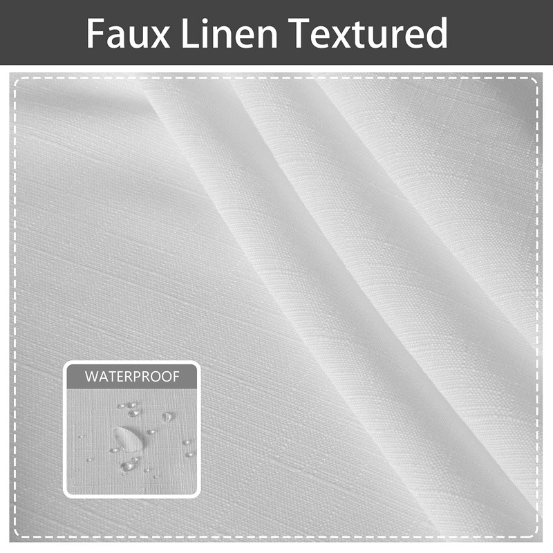 LORDTEX Linen Look Indoor/Outdoor Curtains, 52" W x 84" L,
