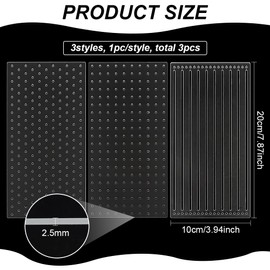BENECREAT 3pcs Acrylic Sashiko Stencils Sashiko Template Dot and Line Pattern Acrylic Embroidery Tool Drawing Line Template Hand Quilting 2.5mm Thickness