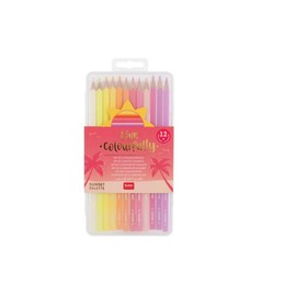 Legami - Set of 12 Colouring Pencils, Soft and Resistant Lead, Excellent Temperature Control, Includes Case, 1/4" x 6" Sunset Palette