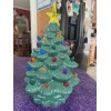 Ceramic Christmas Tree Large Green Tabletop Tree Multicolored Lights 11"