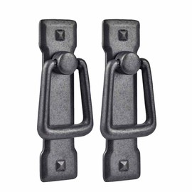 glrovazas Farmhouse Cabinet Pulls 2Pcs - Cabinet Handles Drawer Pulls with Backplate, Antique Iron Black for Kitchen Cabinets, Dresser Drawers (Ancient Iron Black)