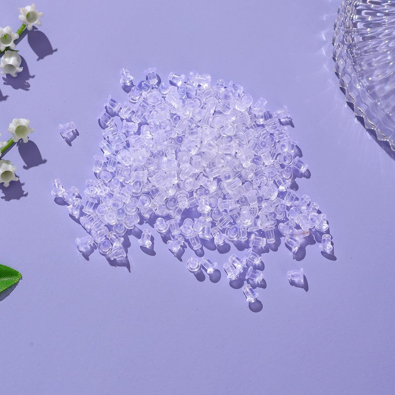Rubber Earring Backs Soft Clear Earring Backings for Studs Hypoallergenic