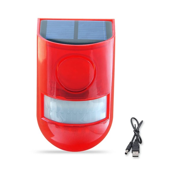 ThreeH Solar Warning Light with Motion Sensor Remote Control IP65