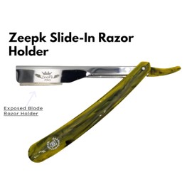 Shaving Razor Expose/Exposed Blade – Zeepk Navaja para Principiantes con 10 Blades – Barber Straight Razor para Hombre con Mango Ergonómico – Kit de Afeitado Básico
