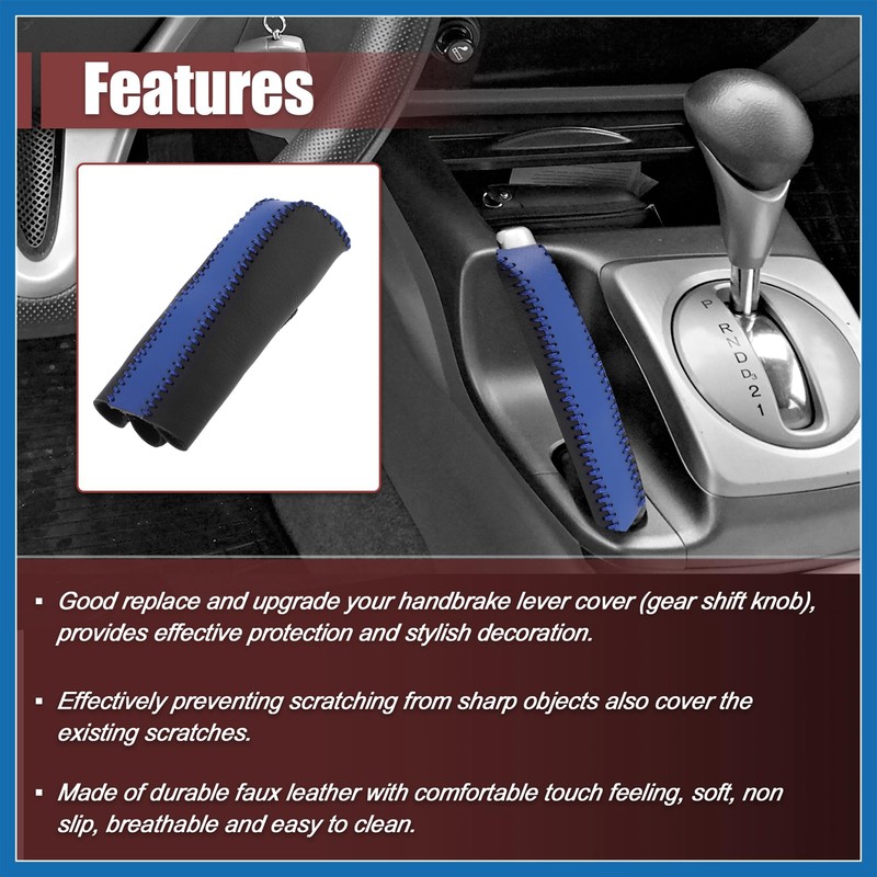 A ABSOPRO Handle Hand Brake Cover Decoration Black Blue Faux