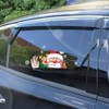 Dreothy Christmas Decor Santa Claus Waving Peep Cracked Window Stickers