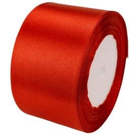 SWTOOL 2" Wide Single Face Satin Ribbon Roll for Wedding, Sewing Projects, Gift Wrapping and Crafting Projects, 25 Yards (Red)