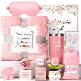 Get Well Gifts Set for Women, Self-Care Get Well Soon Gifts Birthday Gift box, Spa Unique Box Feel Better Care Package, Thinking of You Gift Baskets Gifts for Mom, Wife, Sister, Grandma Friends