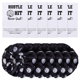 Yuxung 24 Volleyball Gift Set Volleyball Sport Hair Scrunchies and Cards Silk Satin Elastic Hair Ties Hair Bands Ponytail Holders Volleyball Gifts for Team Players Teens Girls Friends and Family