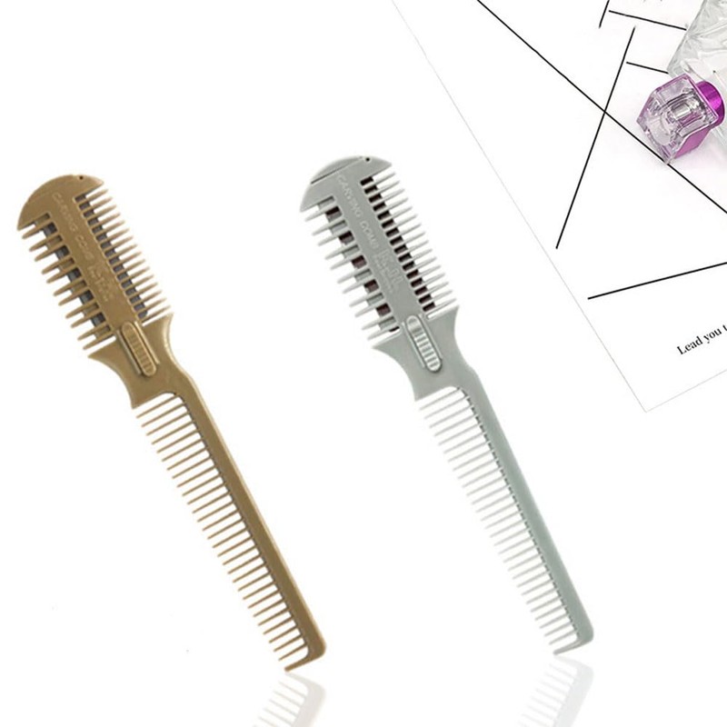 2 Pcs Dual Side Hair Thinning Comb Hair Razor Comb
