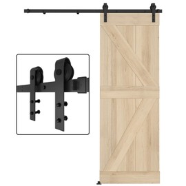 Dondelight Barn Door Hardware Kit 5FT, Heavy Duty Modular Sliding Door Track Hardware Set for Interior & Exterior Doors