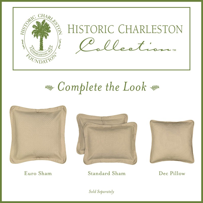 HISTORIC CHARLESTON King Charles Modern Farmhouse Floral Matelasse Decorative Pillowcase,