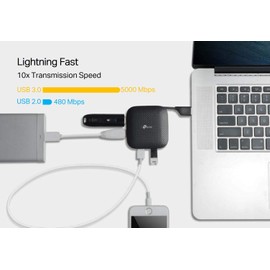 TP-Link USB 3.0 4 Port Portable Data Hub for Mac, iMac, MacBook Pro Air, Ultrabook, Compatible with Windows, Mac OS X and Linux systems (UH400)