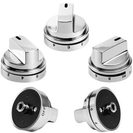 Funmit 5 Pack AEZ73453509 Stove Knobs Replacement for LG Universal Gas Stove/Oven/Range LRG3095ST/LDG3036ST Etc - 1 Year Warranty