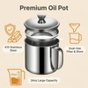Oil Strainer Pot 34oz Stainless Steel, Bacon Grease Container Saver