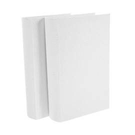 FUNOMOCYA Room Decor White Bookshelf Faux Linen Desk Decor Decorative Faux Bookshelf