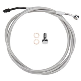 MoKitDora 77" Braided Hydraulic Clutch Cable for 12"14" Bars Compatible with 2009-2012 Touring Electra Road Street Glide CVO Models, Silver