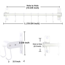 Dseap Pot Rack - Pots and Pans Hanging Rack Rail with 8 Hooks, Double Bars, Pot Hangers for Kitchen, Wall Mounted, Chromed, Pack of 2