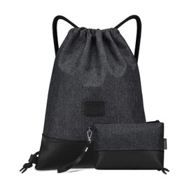 Livacasa Gym Bag With Zip And Inner Pocket, Sports Bag, Hipster Gym Bag, Lined Backpack With Adjustable Drawstring, Gym Bag For Men And Women, black