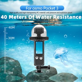 HAFOKO 40M (131ft) Osmo Pocket 3 Underwater Dive Case Housing Protective Housing Shell for DJI Osmo Pocket 3 Waterproof Accessories-Black