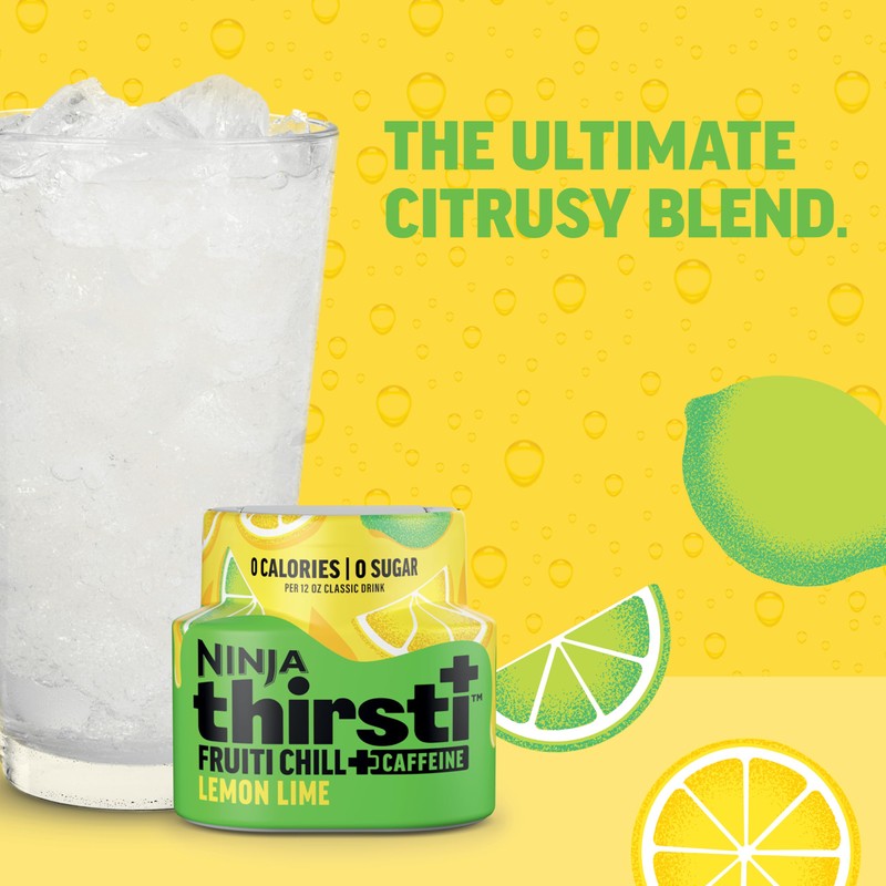 Ninja Thirsti Flavored Water Drops, FRUITI CHILL+ Lemon Lime, Bold