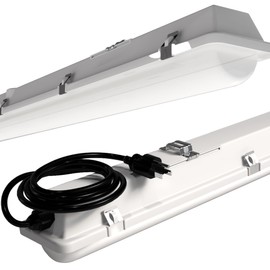 KastLite Vapor Tight 4' LED Light Fixture - USA Made 39W 5000 Lumen 5000K Dust/Waterproof Outdoor Carport Warehouse Wet Location Industrial & Commercial Bay Lighting - Wall & Ceiling Mount Utility