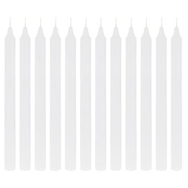 Mega Candles 12 pcs Unscented Straight White Taper Candles, Hand Poured Wax Candle 10 Inch x 7/8 Inch, Home Décor, Wedding Receptions, Centerpieces, Birthdays, Celebrations, Romantic Events, Holders