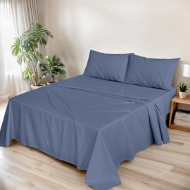 RUVANTI 100% Organic Cotton Sheets - California King Sheet Sets - Certified for GOTS - Breathable & Comfortable - Soft & Cooling Percale Cal King Bed Sheets - Deep Pocket 15"- 4 Pcs - Wild Wind