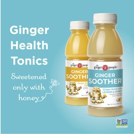 Lemon and Honey Gingerade, Ginger Soother by The Ginger People – Drug Free Digestive Health, Lemon and Honey Flavor, Premium Quality Ginger Juice - 288 Oz (12 Oz Pack of 24)