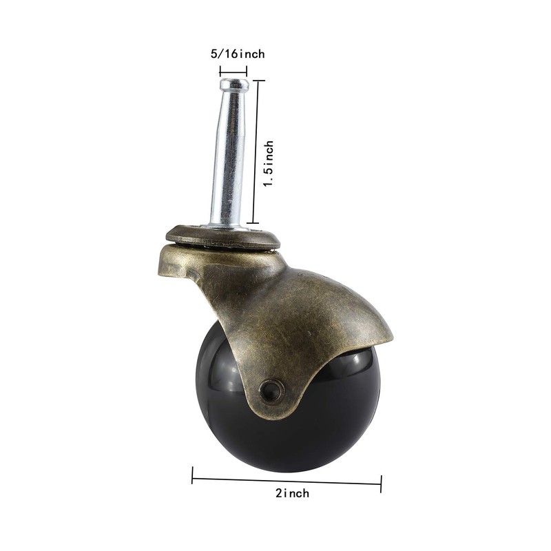Artilife 4Pack Caster Wheels 2" Antique Copper Caster with 5/16"