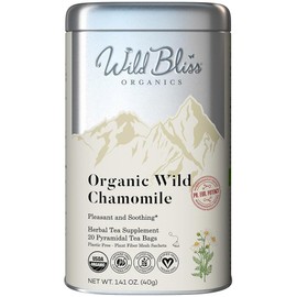 Wild Bliss 와일드 블리스 카모마일 티 - 카페인 없는 진정 허브 지원 약용 효과 식물성 티백 20개 [Linden] Wild Bliss Chamomile Tea - Caffeine-Free Soothing Herbal Support with Medicinal Benefits, 20 Plant-Based Tea Bags [Linden]