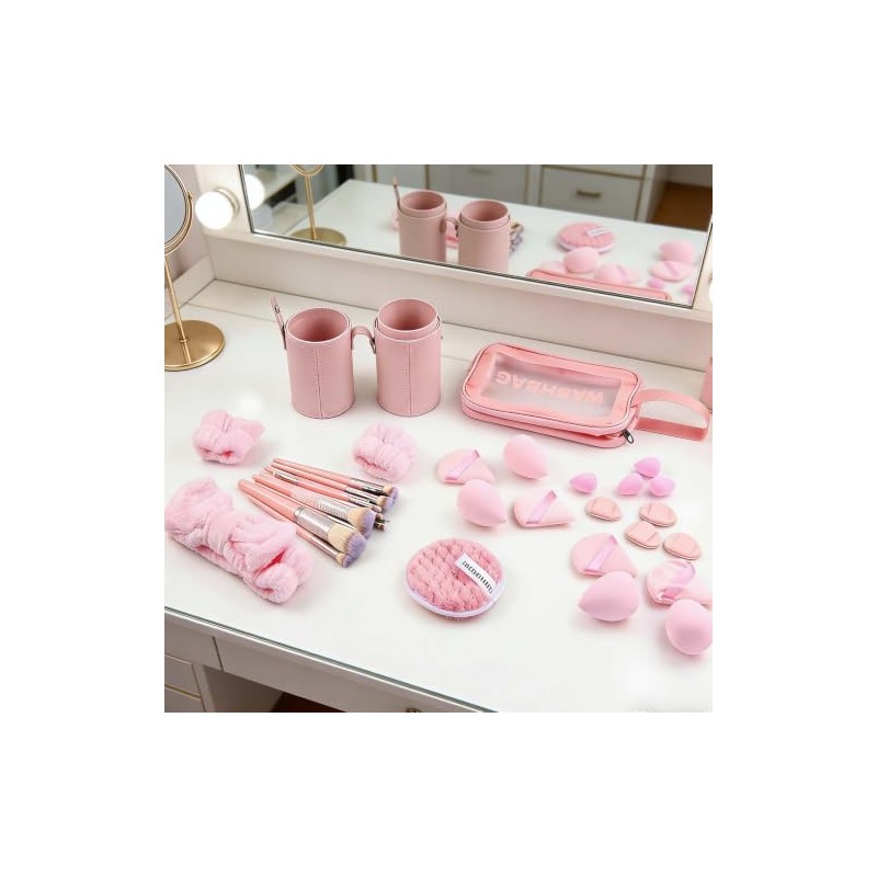 40 Piezas Set Brochas Maquillaje Profesional con Estuche | con
