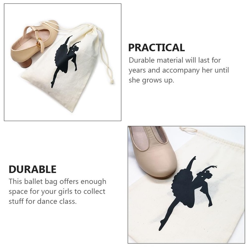 Zerodeko 2pcs Womens Pointe Shoe Bag Drawstring Shoe Bags for