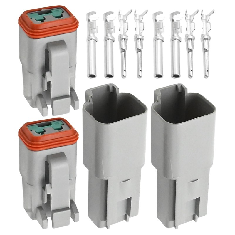 Hoypeyfiy 2Pcs 2 Pin Multi Plug Waterproof Connector Kit, Gray