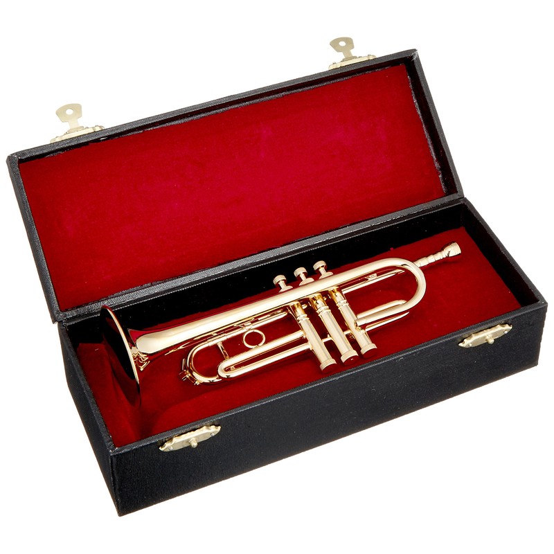 Sunrise Sound House Miniature Musical Instrument Trumpet 1/4 Gold