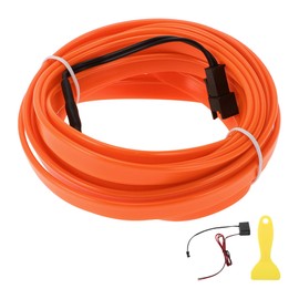 A ABSOPRO 4m EL Wire Cable LED Glow String Light Car Interior Lighting Strip Flexible Neon Light for Car Decoration Wiring Driver(12v) Orange