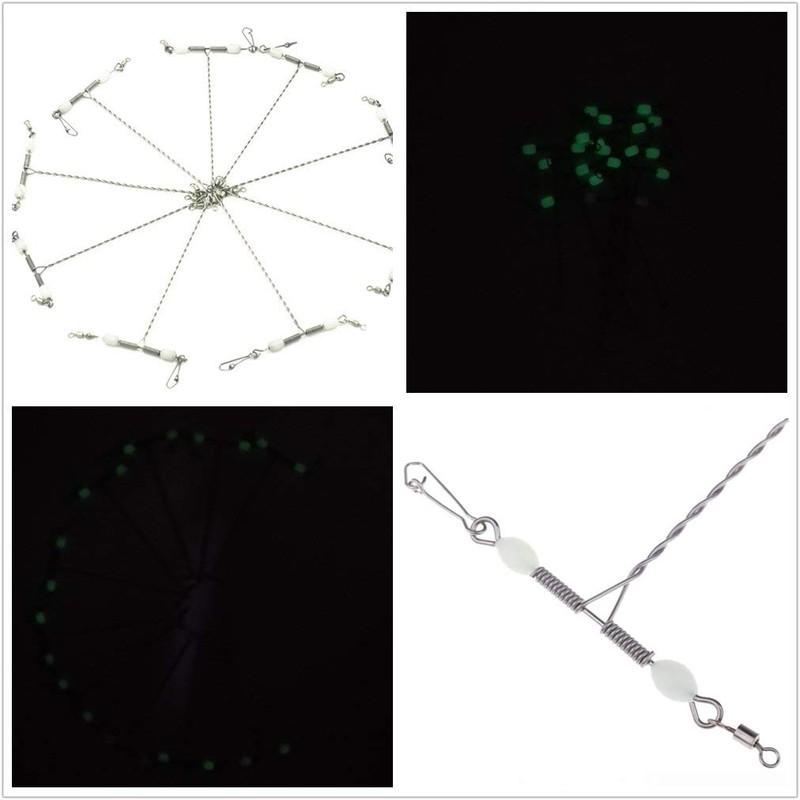 20PCS Wire Trace Leader Rig Stainless Steel 1 Arms Fishing