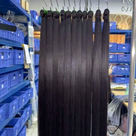 Vietnamese Raw Human Hair Weave Bundles High Quality Original Double Weft Natural Wavy Human Hair Bundlesstyle: Straight, color: Black, Stretched Length: 12 inches
